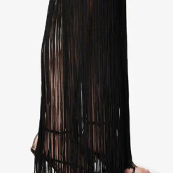 HERVE LEGER V-neck Fringed Tiered Gown 9 HERVE LEGER V-neck Fringed Tiered Gown -Outlet Pique Style Store R04183219 BLACK ALT04