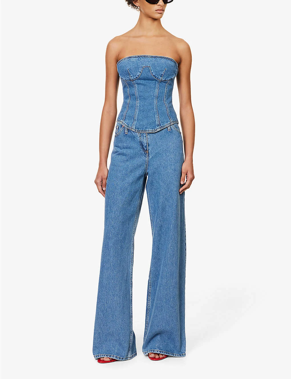 Magda Butrym Brand-patch Wide-leg Low-rise Jeans 2 Magda Butrym Brand-patch Wide-leg Low-rise Jeans - Image 2
