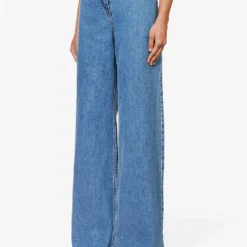 Magda Butrym Brand-patch Wide-leg Low-rise Jeans 8 Magda Butrym Brand-patch Wide-leg Low-rise Jeans -Outlet Pique Style Store R04183235 BLUE ALT02