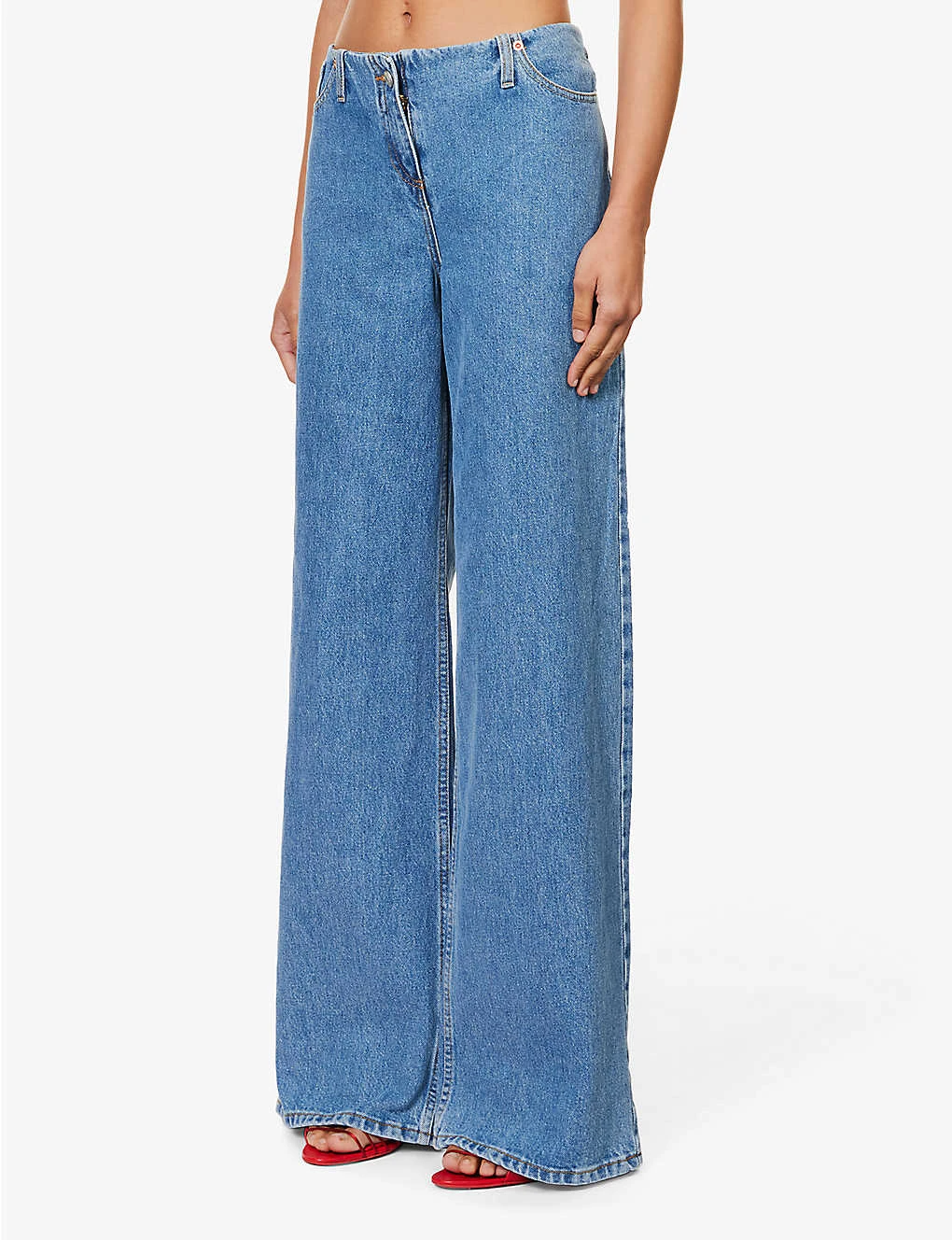 Magda Butrym Brand-patch Wide-leg Low-rise Jeans 3 Magda Butrym Brand-patch Wide-leg Low-rise Jeans - Image 3