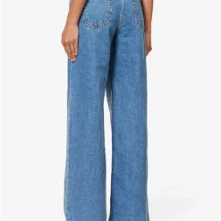 Magda Butrym Brand-patch Wide-leg Low-rise Jeans 9 Magda Butrym Brand-patch Wide-leg Low-rise Jeans -Outlet Pique Style Store R04183235 BLUE ALT03