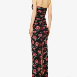 Magda Butrym Floral-print Strapless Stretch-woven Maxi Dress 8 Magda Butrym Floral-print Strapless Stretch-woven Maxi Dress -Outlet Pique Style Store R04183240 BLACK ALT03