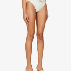 Magda Butrym Ruched High-rise Bikini Bottoms -Outlet Pique Style Store R04183251 CREAM ALT02