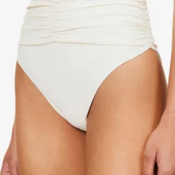 Magda Butrym Ruched High-rise Bikini Bottoms -Outlet Pique Style Store R04183251 CREAM ALT04