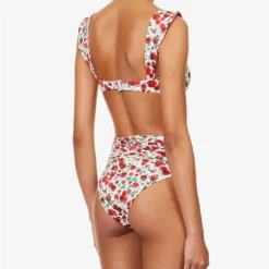 Magda Butrym Floral-pattern Sweetheart-neck Bikini Top -Outlet Pique Style Store R04183254 CREAM ALT02