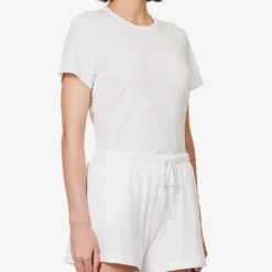 Casey Drawstring-waist Organic-cotton Shorts -Outlet Pique Style Store R04183736 WHITE ALT02