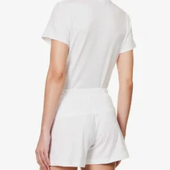 Casey Drawstring-waist Organic-cotton Shorts -Outlet Pique Style Store R04183736 WHITE ALT03