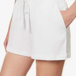 Casey Drawstring-waist Organic-cotton Shorts -Outlet Pique Style Store R04183736 WHITE ALT04