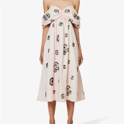 Stine Goya Francesca Abstract-print Recycled-polyester Midi Dress 7 Stine Goya Francesca Abstract-print Recycled-polyester Midi Dress -Outlet Pique Style Store R04183762 MOVINGFLOWERS ALT02