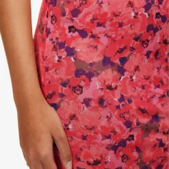 Chalala Floral-pattern Stretch-woven Midi Skirt -Outlet Pique Style Store R04183784 PINKANDPURPLE ALT04