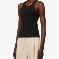 Lorne Ribbed Stretch-organic-cotton Top -Outlet Pique Style Store R04183802 BLACK ALT02