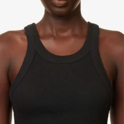 Lorne Ribbed Stretch-organic-cotton Top -Outlet Pique Style Store R04183802 BLACK ALT04