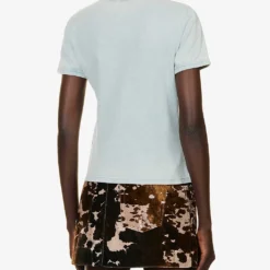 Acne Studios Etza Brand-print Cotton T-shirt -Outlet Pique Style Store R04184339 POWDERBLUE ALT03