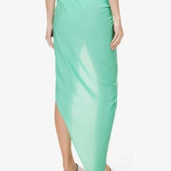 Leon Asymmetric-hem Woven Sarong -Outlet Pique Style Store R04184790 MARINE ALT03