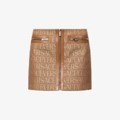 Versace Monogram Slim-fit Woven Mini Skirt