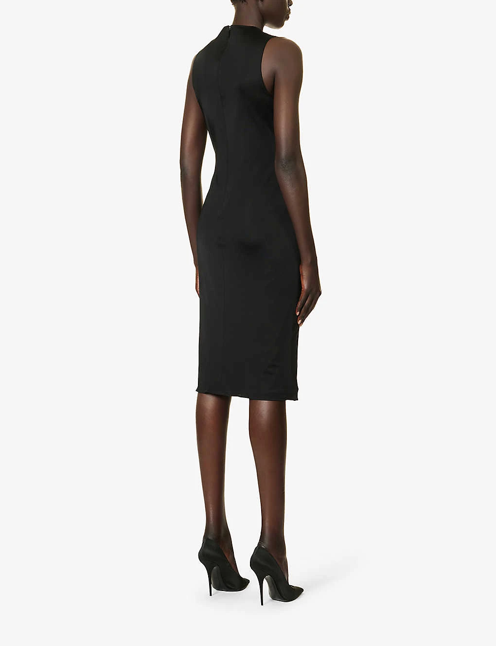 Versace Medusa Clasp-fastened Slim-fit Jersey Midi Dress 4 Versace Medusa Clasp-fastened Slim-fit Jersey Midi Dress - Image 4
