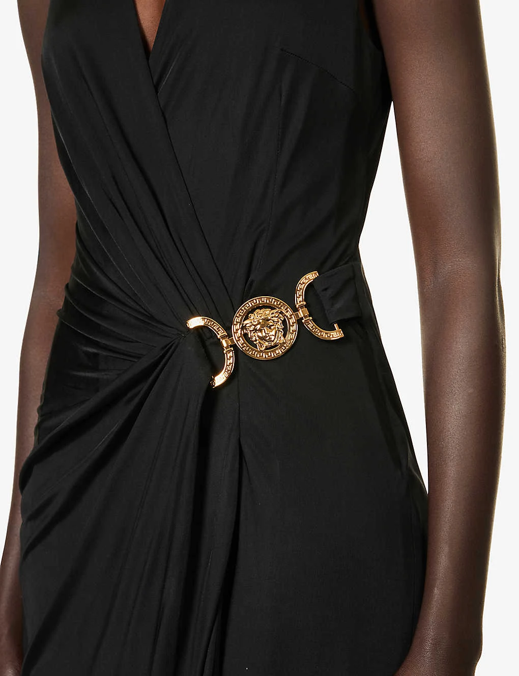 Versace Medusa Clasp-fastened Slim-fit Jersey Midi Dress 5 Versace Medusa Clasp-fastened Slim-fit Jersey Midi Dress - Image 5