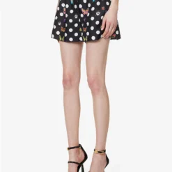 Versace Graphic-pattern Mid-rise Silk Shorts 7 Versace Graphic-pattern Mid-rise Silk Shorts -Outlet Pique Style Store R04185121 BLACKMULTICOLOR ALT02