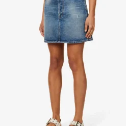 Acne Studios High-rise Distressed Denim Mini Skirt 8 Acne Studios High-rise Distressed Denim Mini Skirt -Outlet Pique Style Store R04185162 MIDBLUE ALT02