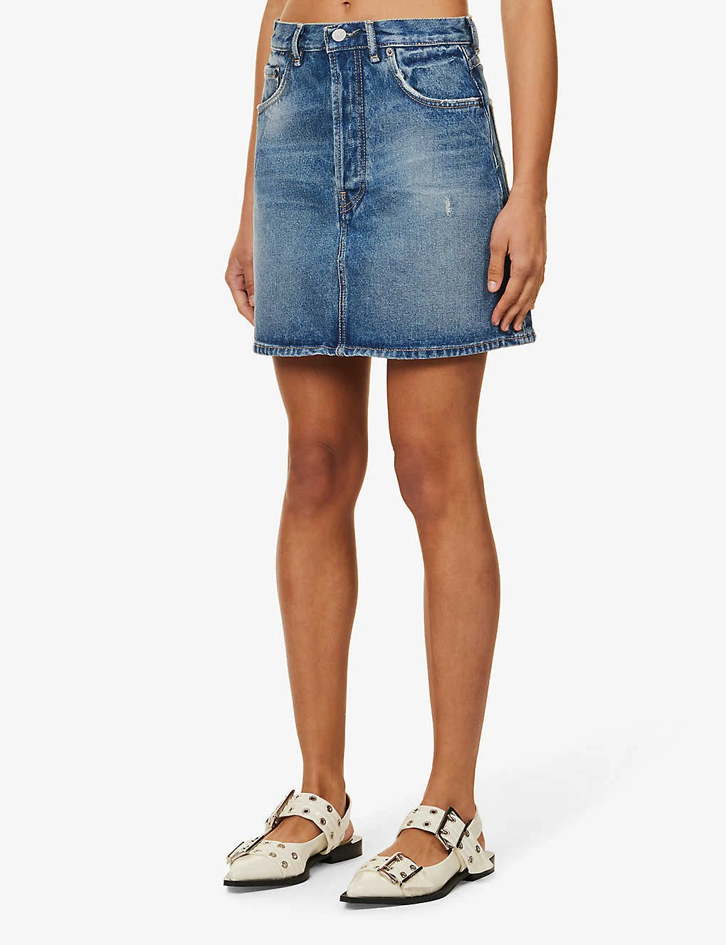 Acne Studios High-rise Distressed Denim Mini Skirt 3 Acne Studios High-rise Distressed Denim Mini Skirt - Image 3