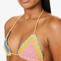 It's Now Cool Crochet-pattern Triangle Cotton Bikini Top -Outlet Pique Style Store R04185547 PADDLEPOP ALT03