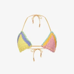 It's Now Cool Crochet-pattern Triangle Cotton Bikini Top