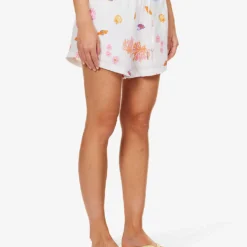 Seafolly Under The Sea Printed Linen Shorts -Outlet Pique Style Store R04185690 WHITE ALT02