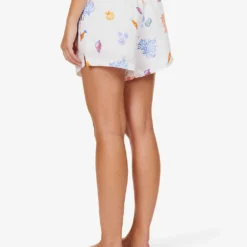 Seafolly Under The Sea Printed Linen Shorts -Outlet Pique Style Store R04185690 WHITE ALT03