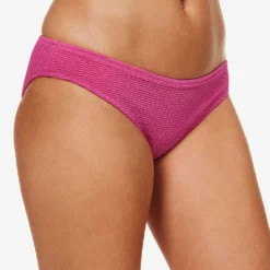 Seafolly Sea Dive Crinkled Mid-rise Bikini Bottoms -Outlet Pique Style Store R04185699 FUCHSIAROSE ALT02