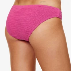 Seafolly Sea Dive Crinkled Mid-rise Bikini Bottoms -Outlet Pique Style Store R04185699 FUCHSIAROSE ALT03