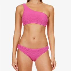 Seafolly Sea Dive One-shoulder Crinkled Bikini Top -Outlet Pique Style Store R04185701 FUCHSIAROSE ALT01