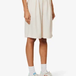 Vivian Striped Woven Shorts 7 Vivian Striped Woven Shorts -Outlet Pique Style Store R04186471 BEIGEPINSTRIPE ALT02