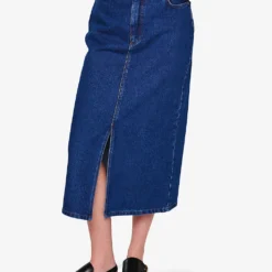 Greta High-rise Organic-cotton Midi Skirt -Outlet Pique Style Store R04186784 MIDWASH ALT02
