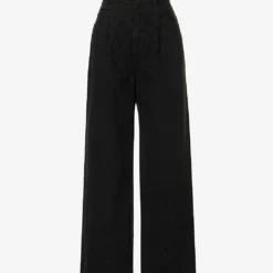 Taylor Pleated Wide-leg Relaxed-fit Denim Jeans