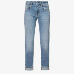 Ex-Boyfriend Tapered-leg Mid-rise Cotton-blend Jeans