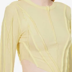 Asymmetric Raw-hem Stretch-woven Top 11 Asymmetric Raw-hem Stretch-woven Top -Outlet Pique Style Store R04186818 YELLOW ALT05