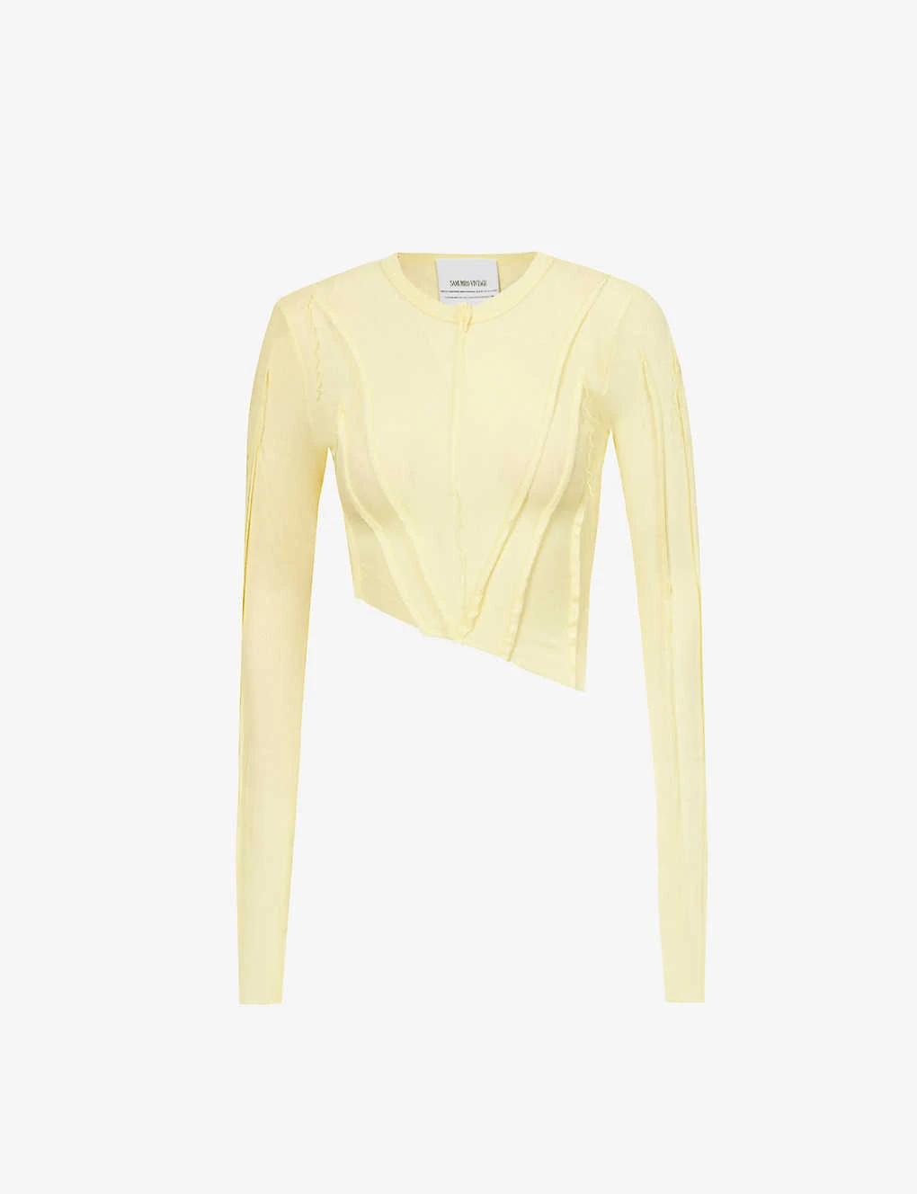 Asymmetric Raw-hem Stretch-woven Top 1 Asymmetric Raw-hem Stretch-woven Top