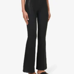 FRAME The Jetset Flared High-rise Stretch-denim Jeans 7 FRAME The Jetset Flared High-rise Stretch-denim Jeans -Outlet Pique Style Store R04187453 NOIRCOATED ALT02