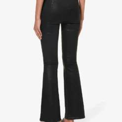 FRAME The Jetset Flared High-rise Stretch-denim Jeans 8 FRAME The Jetset Flared High-rise Stretch-denim Jeans -Outlet Pique Style Store R04187453 NOIRCOATED ALT03