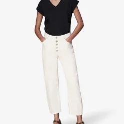 Whistles Willa V-neck Organic-cotton T-shirt -Outlet Pique Style Store R04187560 BLACK ALT01