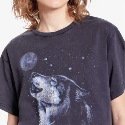 THE KOOPLES Graphic-print Short-sleeve Cotton T-shirt -Outlet Pique Style Store R04187708 BLACKWASHED ALT04