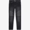 THE KOOPLES Slim-fit Jacron-embossed Stretch-denim Jeans