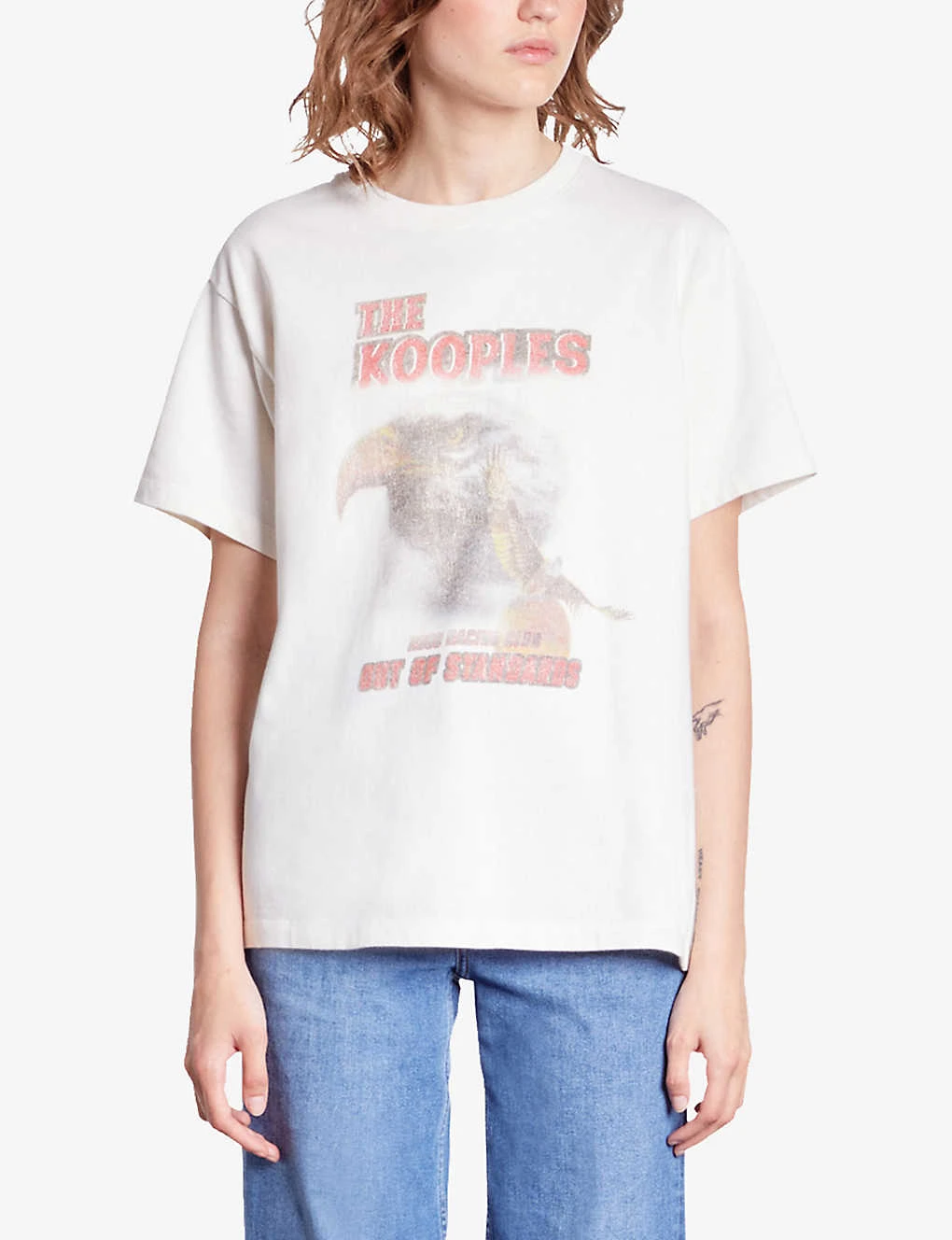 THE KOOPLES Eagle Screen-print Cotton-jersey T-shirt 3 THE KOOPLES Eagle Screen-print Cotton-jersey T-shirt - Image 3