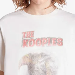 THE KOOPLES Eagle Screen-print Cotton-jersey T-shirt 9 THE KOOPLES Eagle Screen-print Cotton-jersey T-shirt -Outlet Pique Style Store R04187758 ECRU ALT04