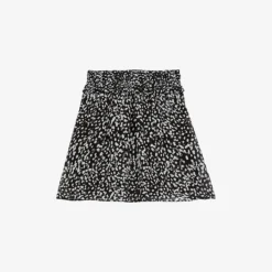 THE KOOPLES Graphic-print Smocked-waist Woven Mini Skirt