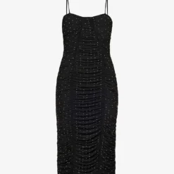 ROTATE Birger Christensen Crystal-embellished Recycled-polyester Midi Dress