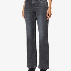 Isabel Marant Etoile Belvira Faded-wash Flared-leg High-rise Woven Jeans -Outlet Pique Style Store R04188810 GREY ALT02