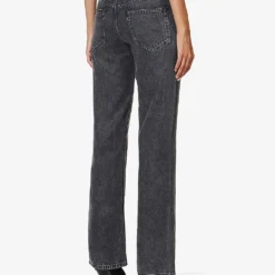 Isabel Marant Etoile Belvira Faded-wash Flared-leg High-rise Woven Jeans -Outlet Pique Style Store R04188810 GREY ALT03