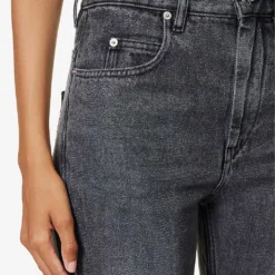 Isabel Marant Etoile Belvira Faded-wash Flared-leg High-rise Woven Jeans -Outlet Pique Style Store R04188810 GREY ALT04
