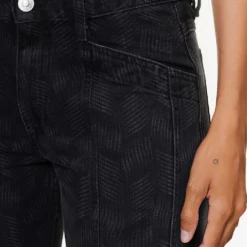 Isabel Marant Etoile Sulanoa Raw-hem Straight-leg Mid-rise Denim Jeans -Outlet Pique Style Store R04188814 FADEDBLACK ALT05